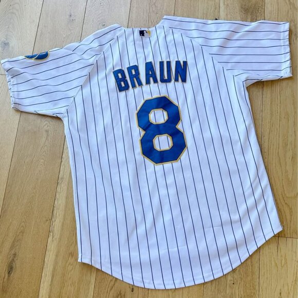 Milwaukee Brewers Ryan Braun #8 Jersey Authentic Majestic Y2K MLB Size 52 - Picture 6 of 7